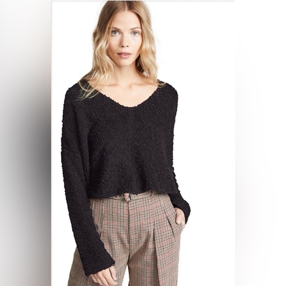 Free People Popcorn Pullover in Black. Size Small - Picture 1 of 11